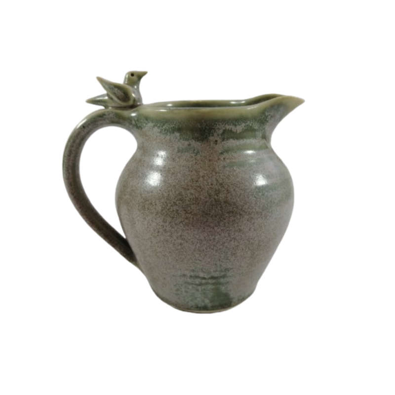 Green Glazed pottery Hand Made Tea Pot Milk Jug and Sugar Bowl