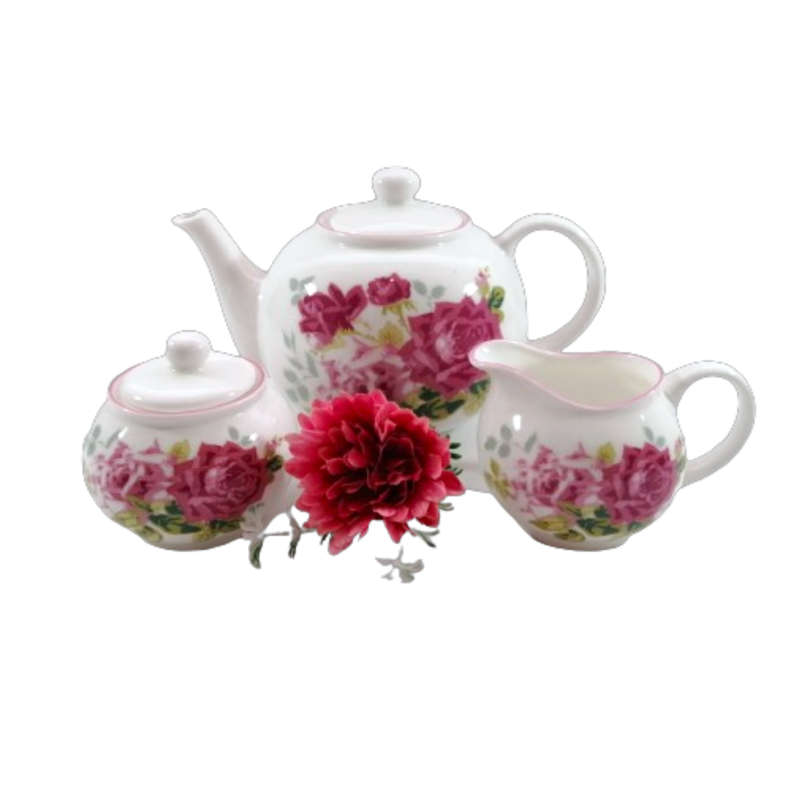 Nina Campbell by Roy Kirkham Pink Roses Tea Set