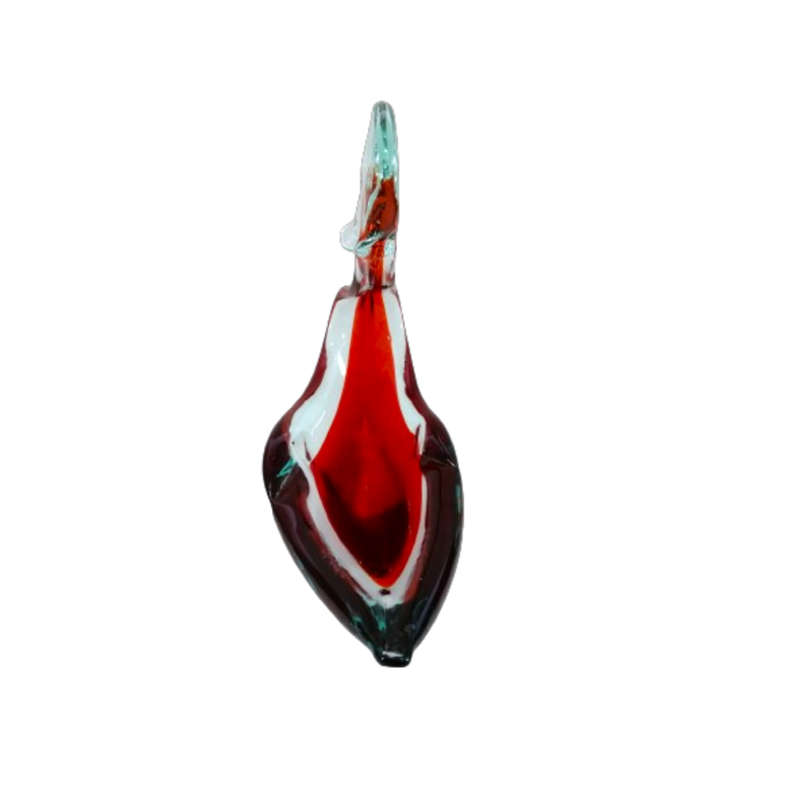 Art Glass Large Red Duck Swan Glass Bowl