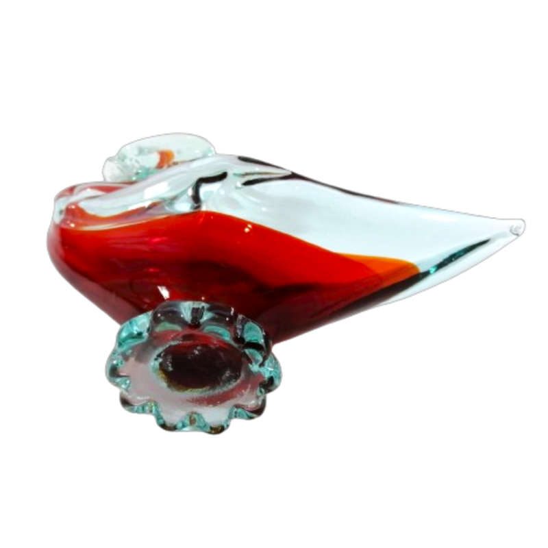 Art Glass Large Red Duck Swan Glass Bowl