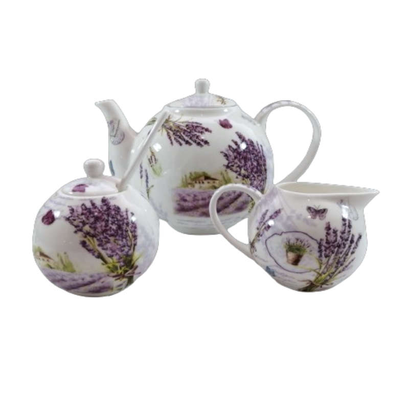 Dora Papis Fine Bone China Easy Life Lavender  Tea Set
