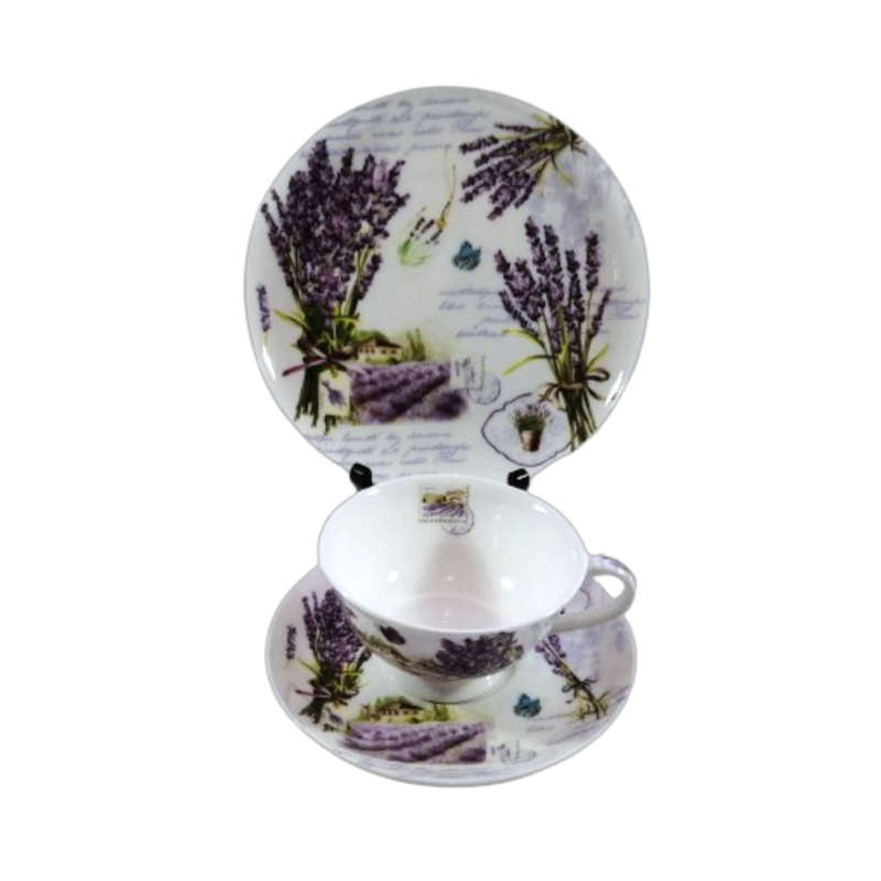 Dora Papis Fine Bone China Easy Life Lavender Trio