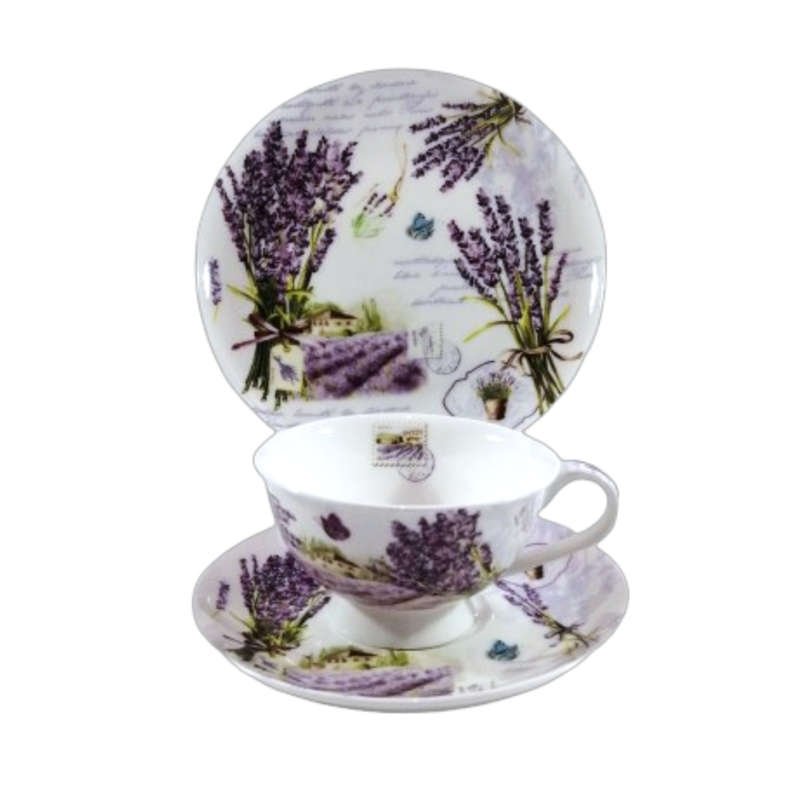 Dora Papis Fine Bone China Easy Life Lavender Trio