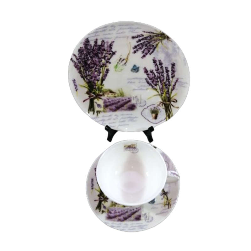 Dora Papis Fine Bone China Easy Life Lavender Trio