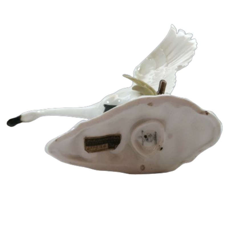 Hutschenreuther Vintage Porcelain `Swan in Flight` by artist Hans Achtziger