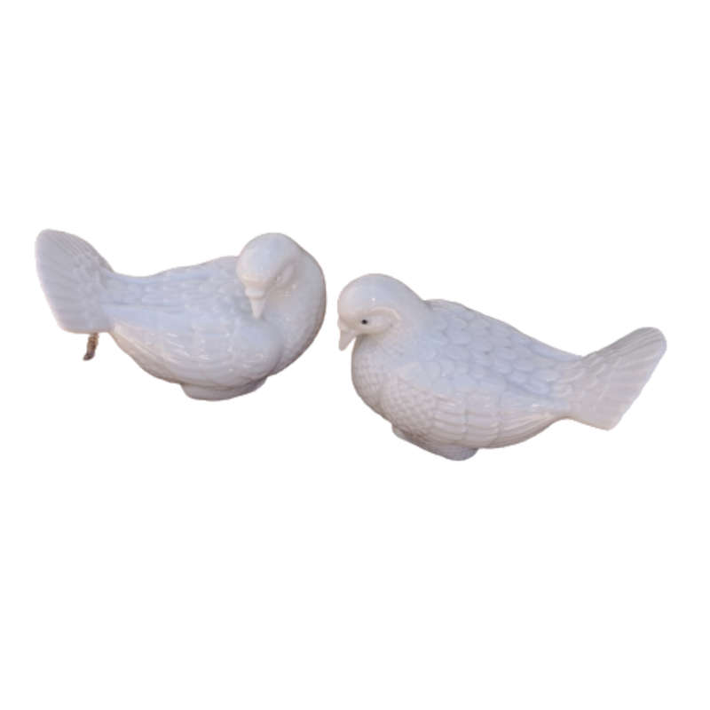 White Blanc de Chine Porcelain Doves