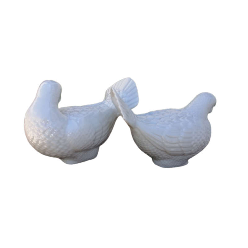 White Blanc de Chine Porcelain Doves