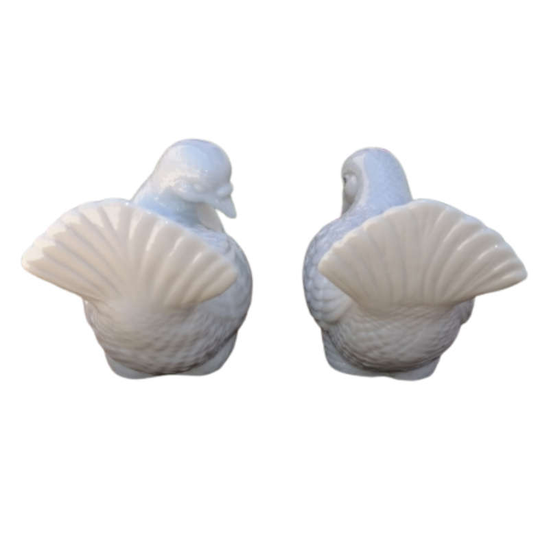 White Blanc de Chine Porcelain Doves