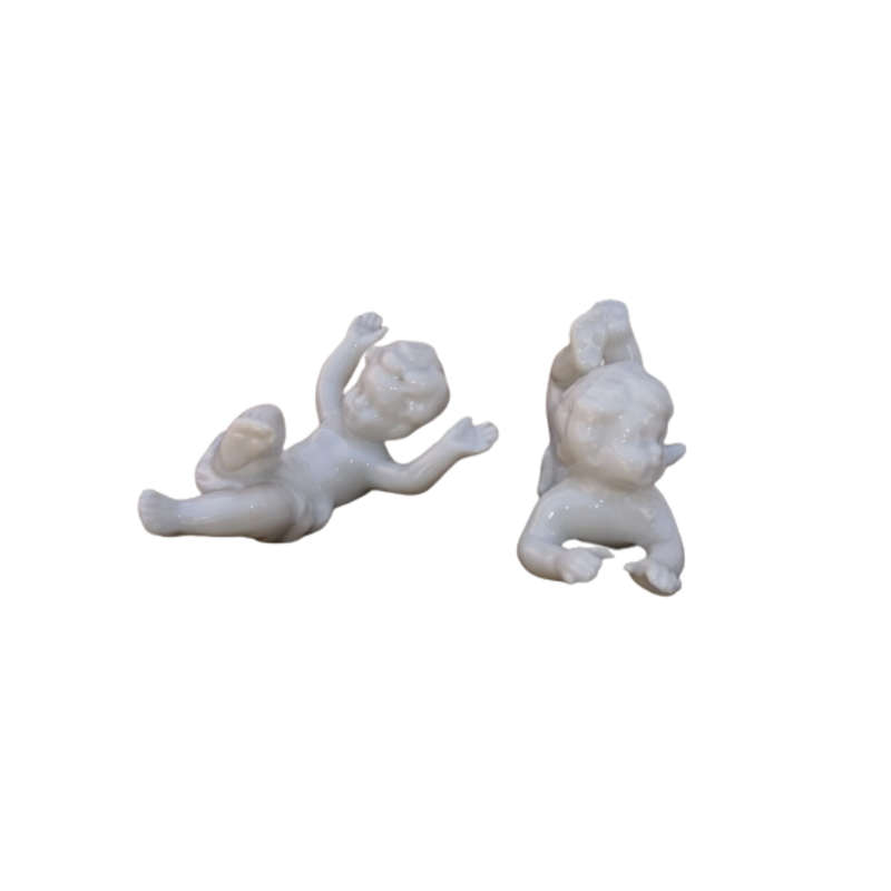 White Blanc de Chine Porcelain Cherubs