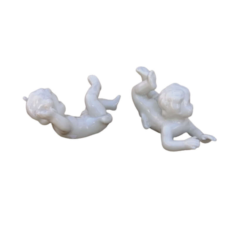 White Blanc de Chine Porcelain Cherubs