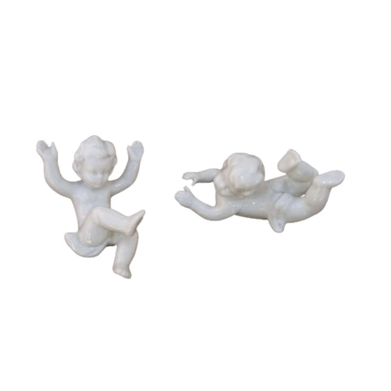White Blanc de Chine Porcelain Cherubs