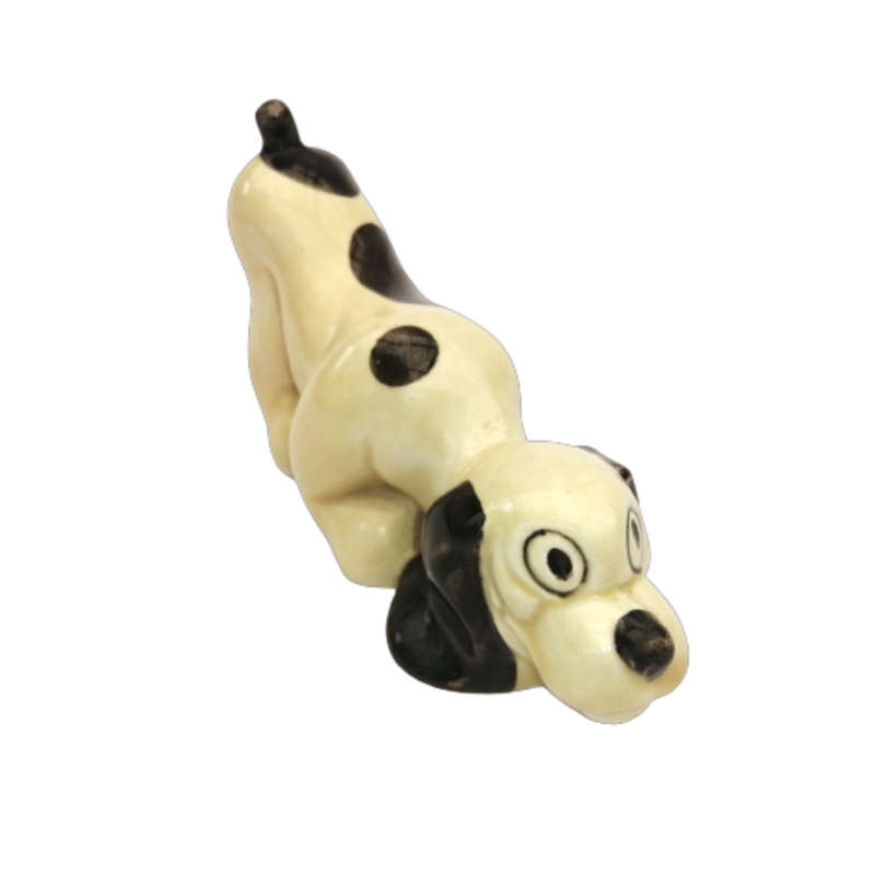 Black and White Basset Hound  Vintage Porcelain