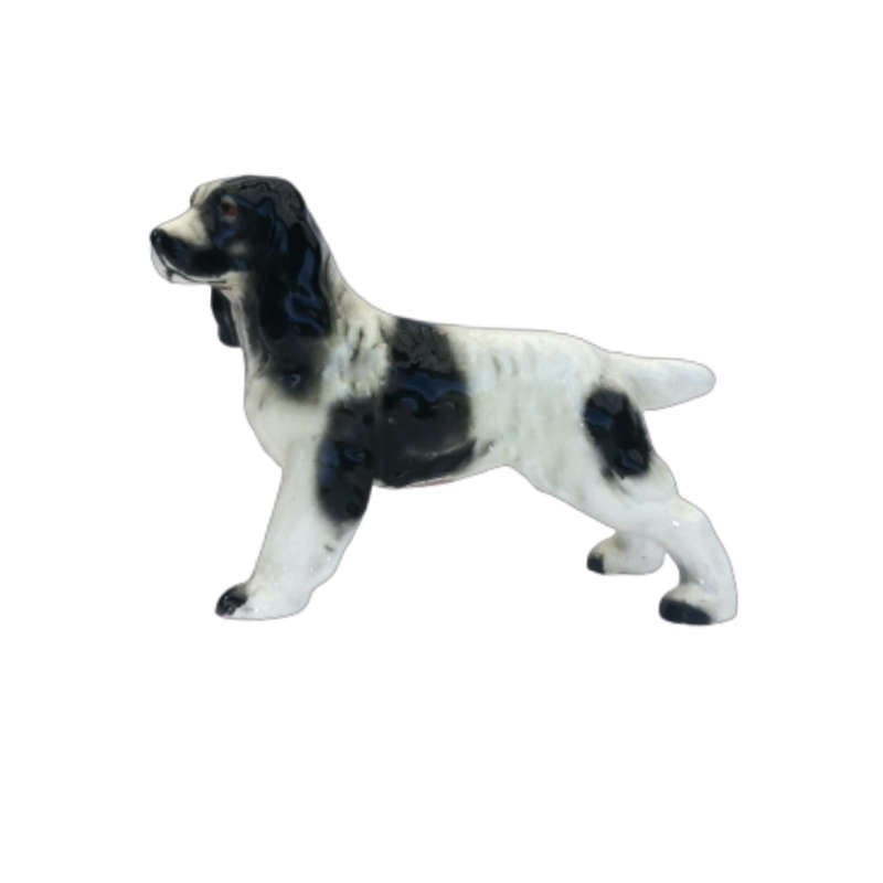 Black and White Cocker Spaniel Vintage Porcelain