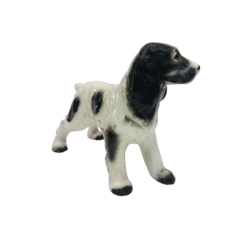 Black and White Cocker Spaniel Vintage Porcelain