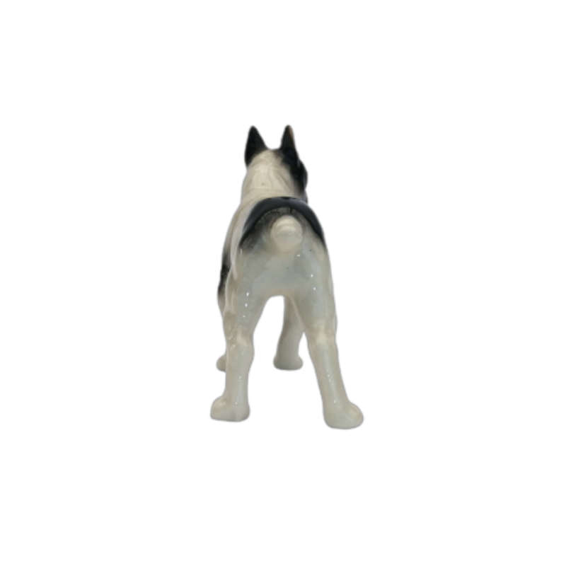Black and White French Bulldog Vintage Porcelain