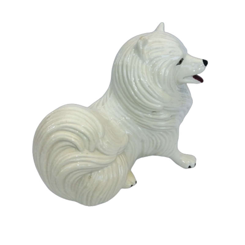 Italian Mid Century White Standing Samoyed Pomeranian Dog