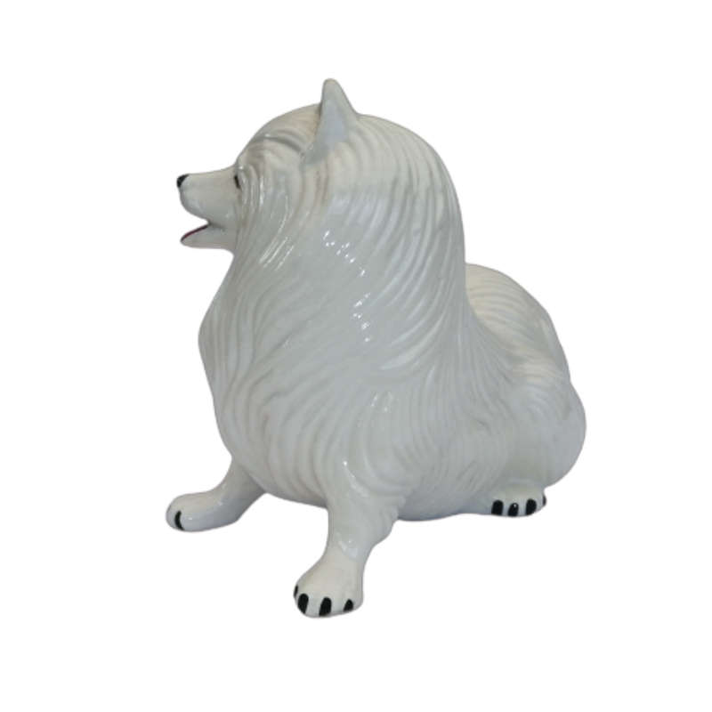 Italian Mid Century White Standing Samoyed Pomeranian Dog