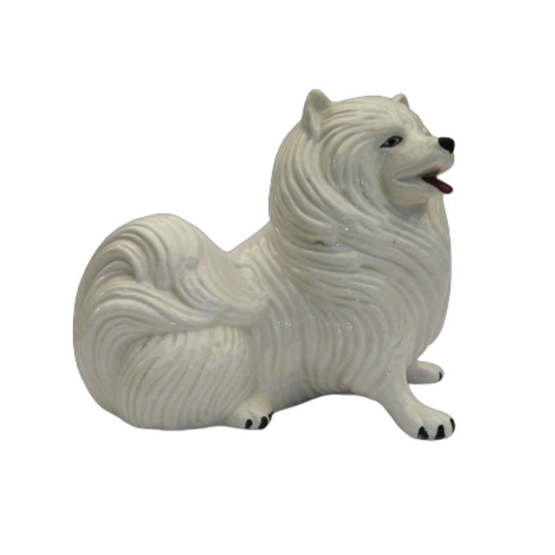 Italian Mid Century White Standing Samoyed Pomeranian Dog
