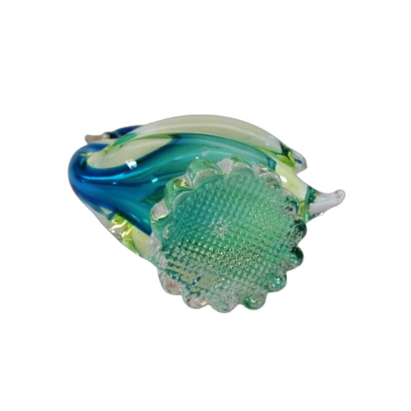 Murano Hand Blown Blue Green and Yellow Swan