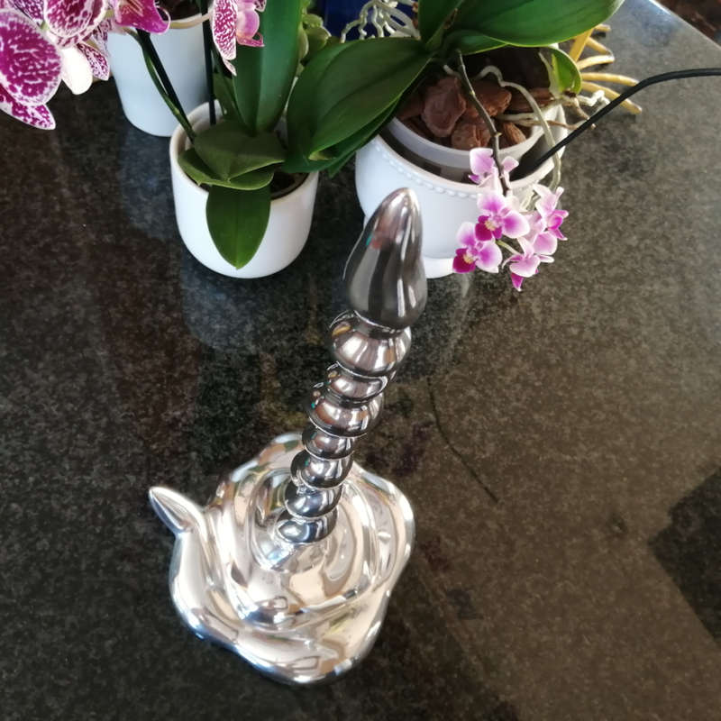 Carrol Boyes Eye-catching Wound Up, Spun Aluminium Paper Towel Holder
