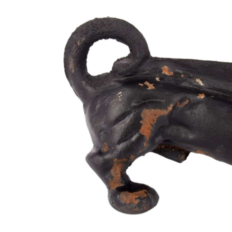 Early 20th century cast iron door stop boot scraper modelled as a dachshund