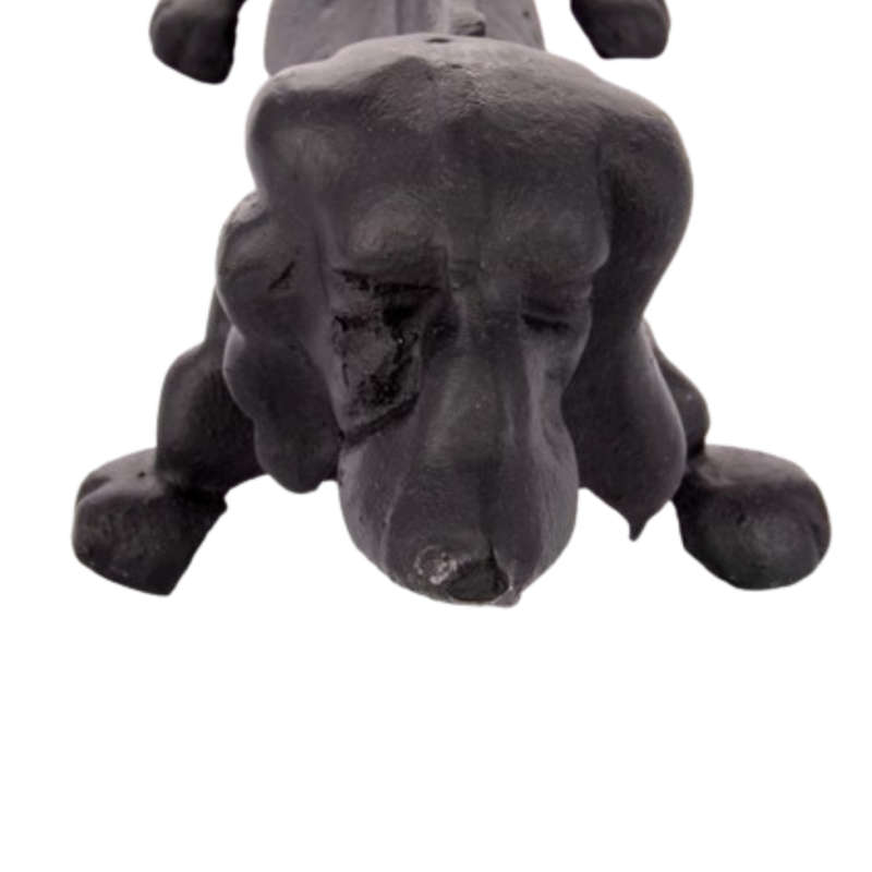 Early 20th century cast iron door stop boot scraper modelled as a dachshund
