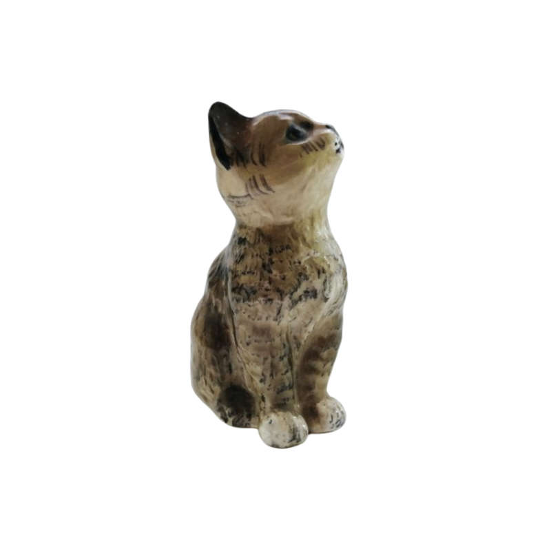Beswick Cat Kitten Grey With Green Eyes