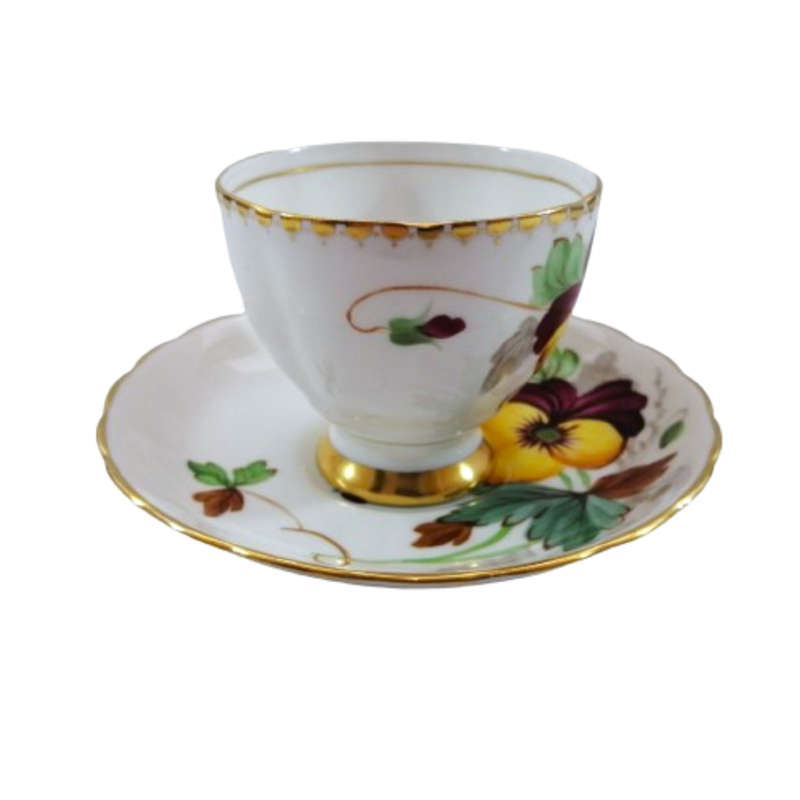 Tuscan Pansies Cup and Saucer Duo