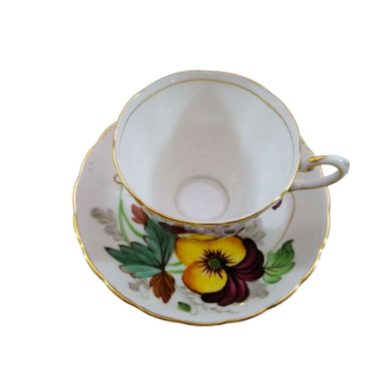 Tuscan Pansies Cup and Saucer Duo