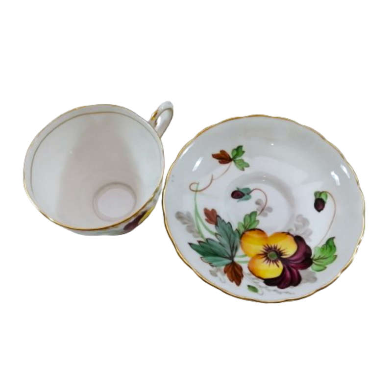 Tuscan Pansies Cup and Saucer Duo