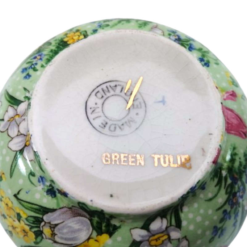 E Lijah Cotton Ltd,Lord Nelson Wear Green Tulip Sugar Bowl
