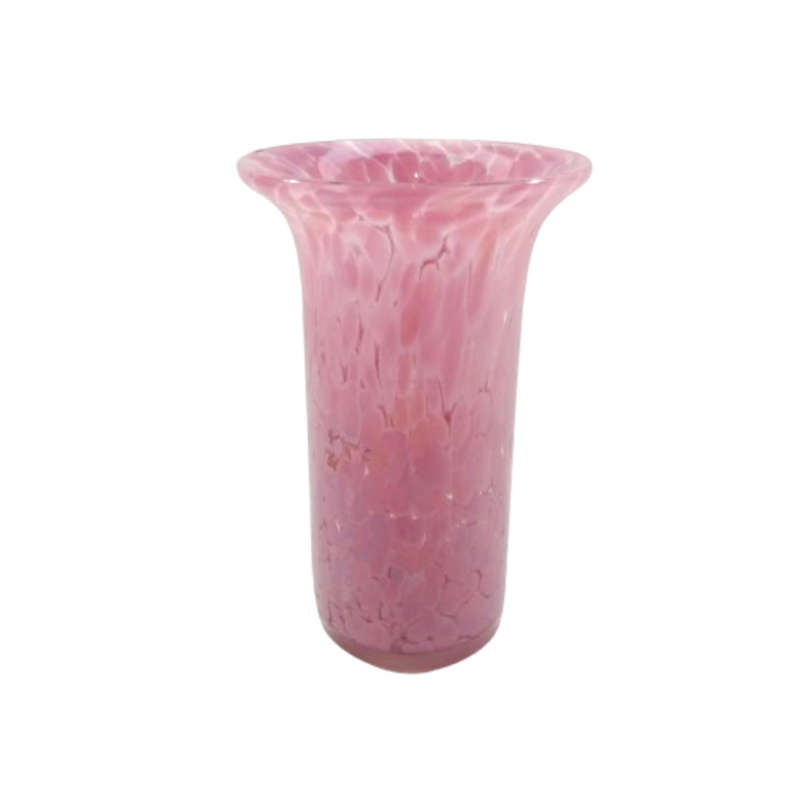 Mdina Hand Blown Pink Mottled Pink Vase