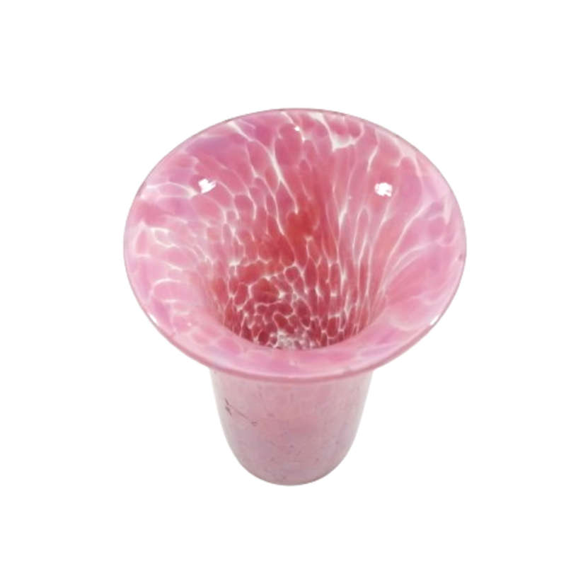 Mdina Hand Blown Pink Mottled Pink Vase