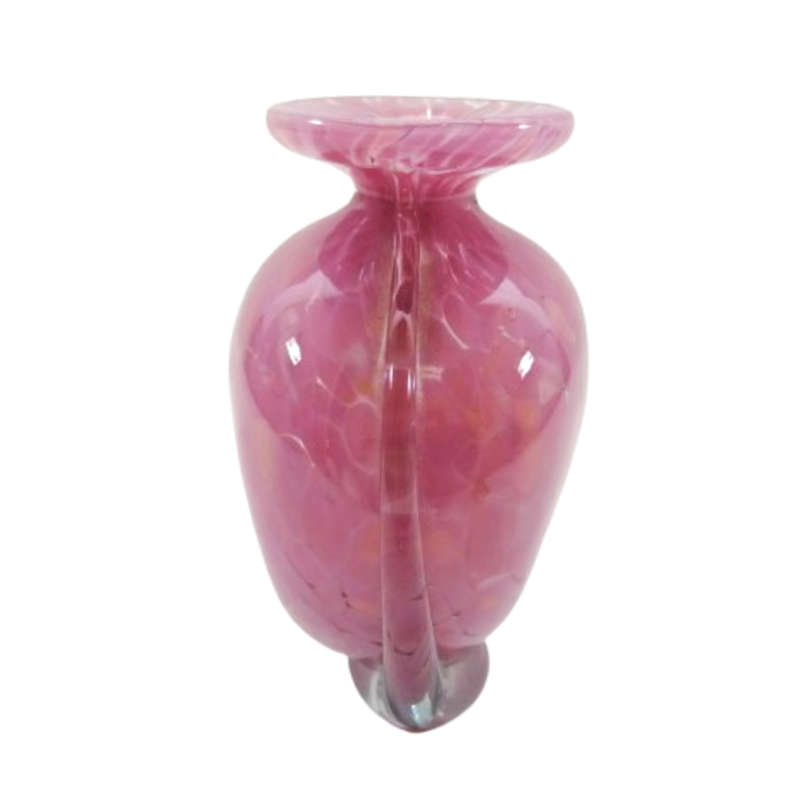 Mdina Hand Blown Pink Mottled Pink Vase