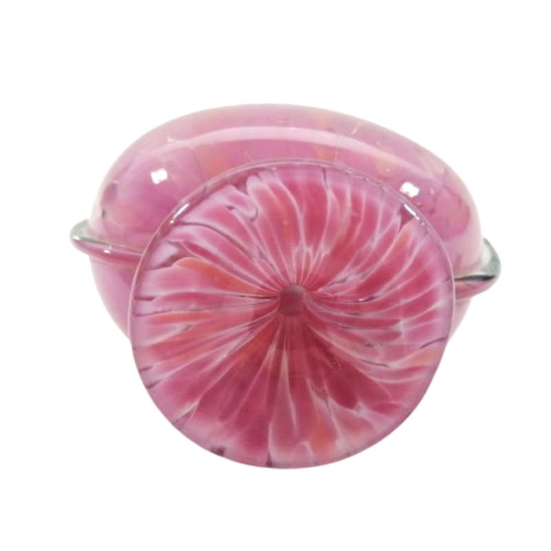 Mdina Hand Blown Pink Mottled Pink Vase