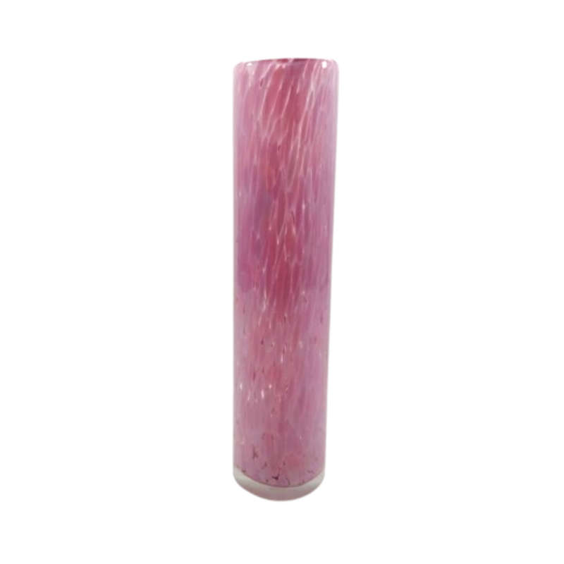 Mdina Hand Blown Pink Mottled Pink Vase
