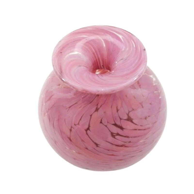 Mdina Hand Blown Pink Mottled Pink Vase