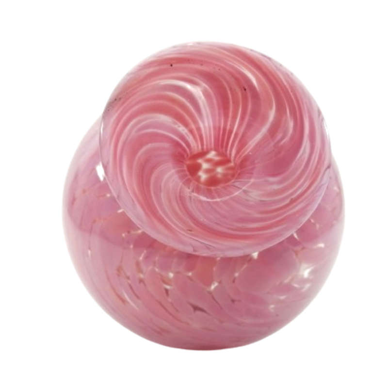 Mdina Hand Blown Pink Mottled Pink Vase