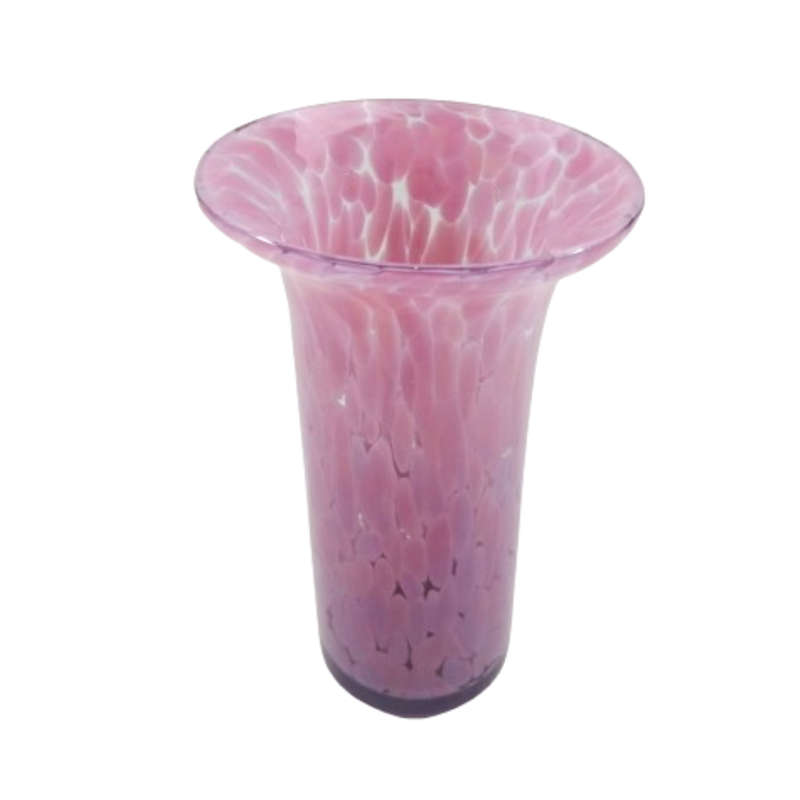 Mdina Hand Blown Pink Mottled Pink Vase