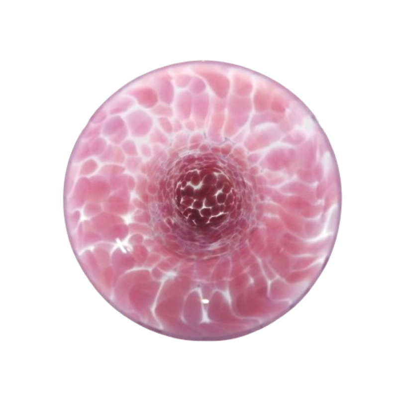 Mdina Hand Blown Pink Mottled Pink Vase
