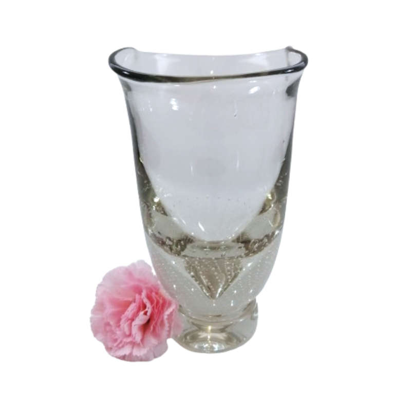 Orrefors Large Clear Glass Vase with Controlled Bubbles