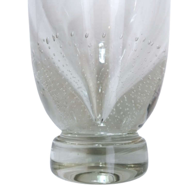 Orrefors Large Clear Glass Vase with Controlled Bubbles