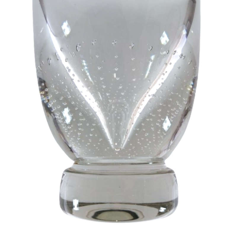 Orrefors Large Clear Glass Vase with Controlled Bubbles