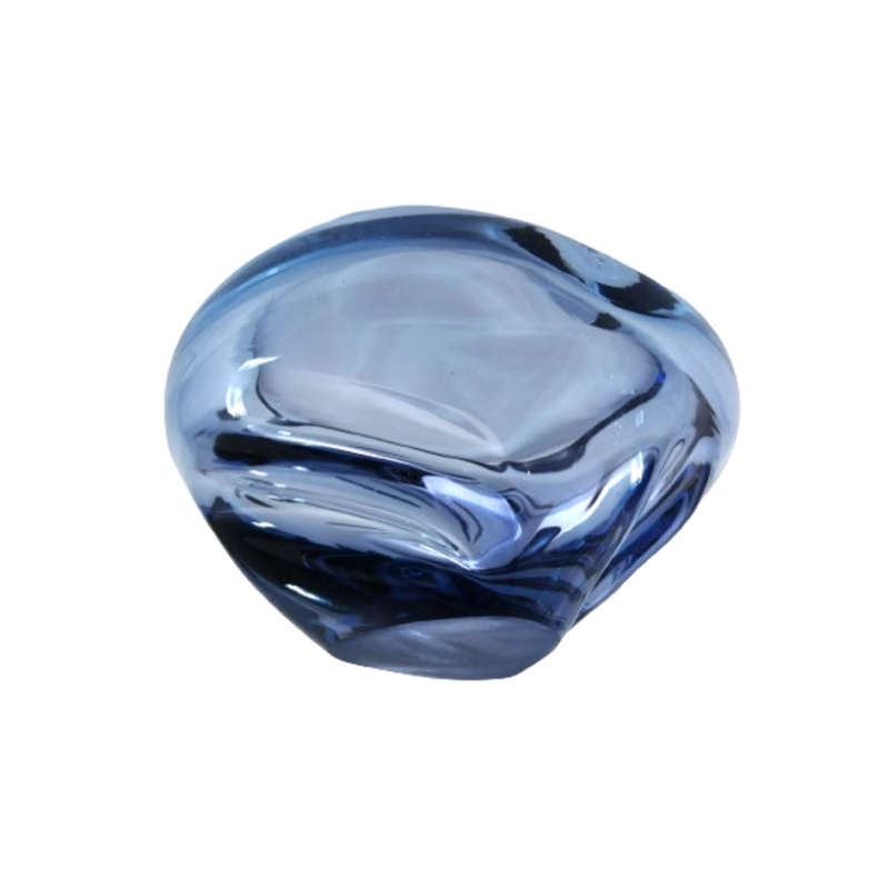 Murano Hand Blown Glass Blue Dish Bowl