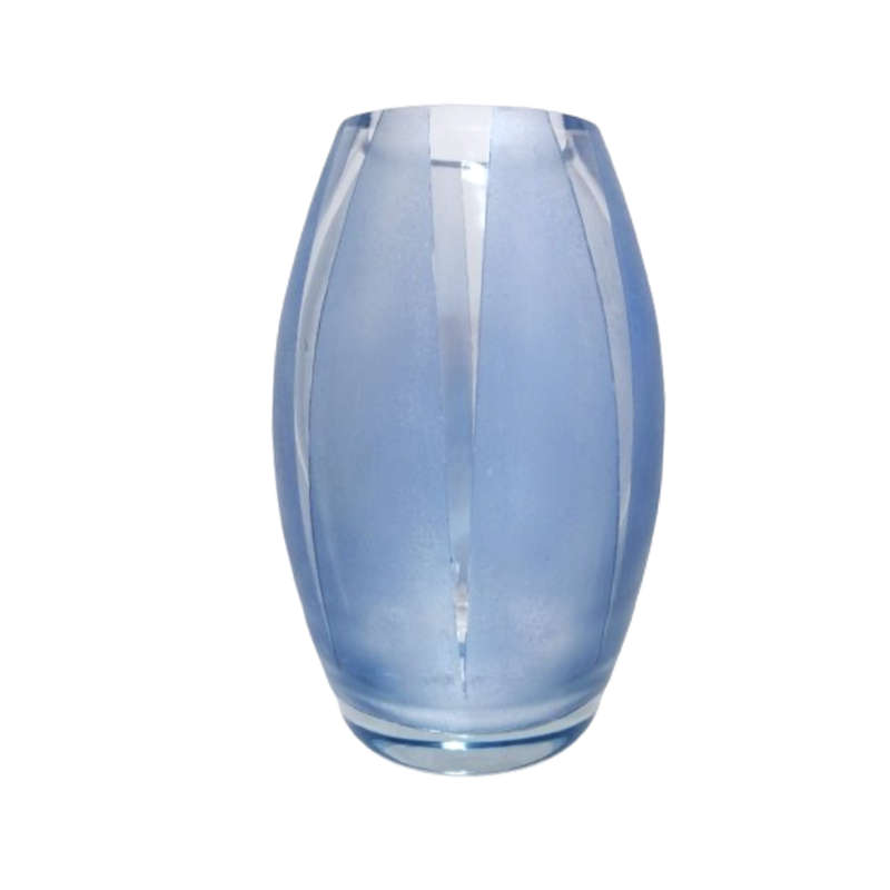 Stunning Blue and White Tall Glass Vase