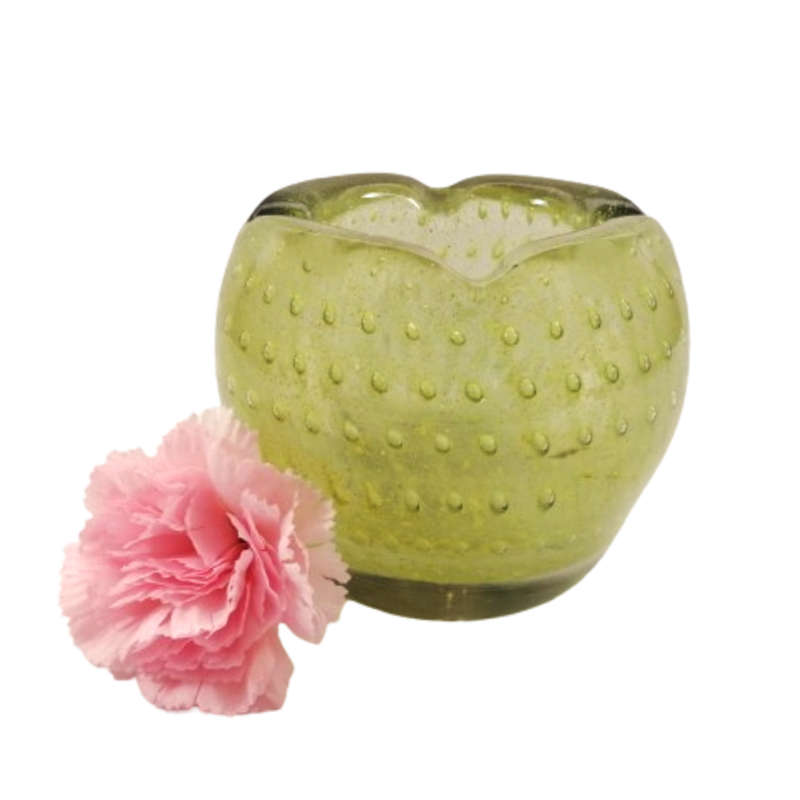 Murano Lime Green Bubble Inclusion Ashtray Bowl