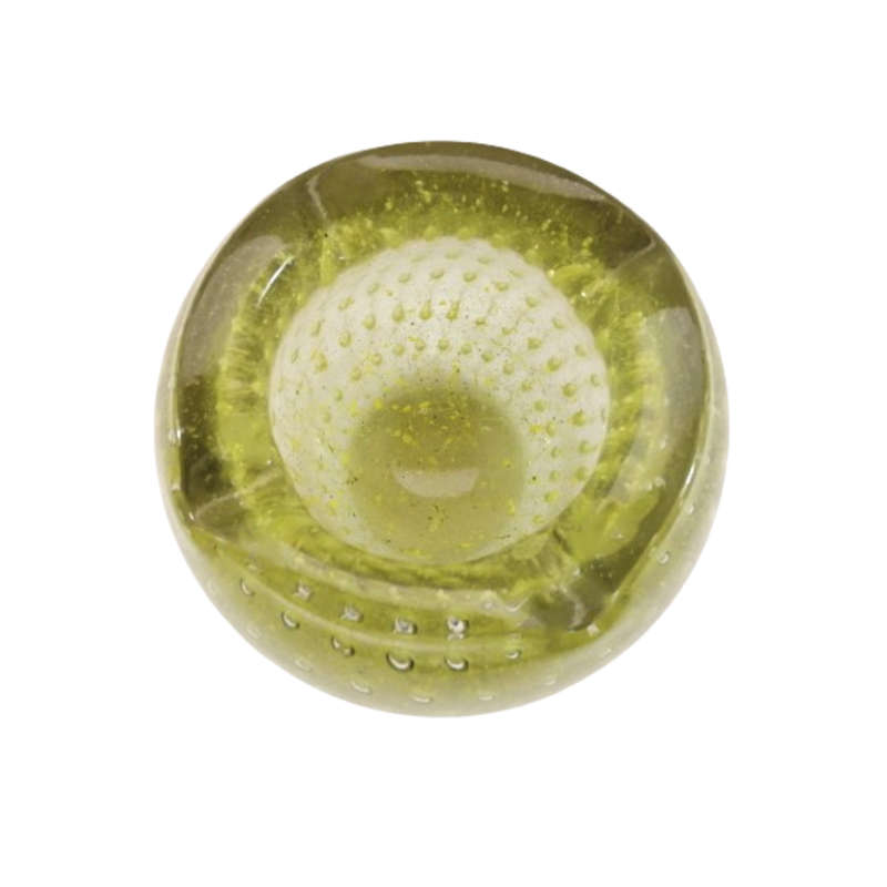 Murano Lime Green Bubble Inclusion Ashtray Bowl