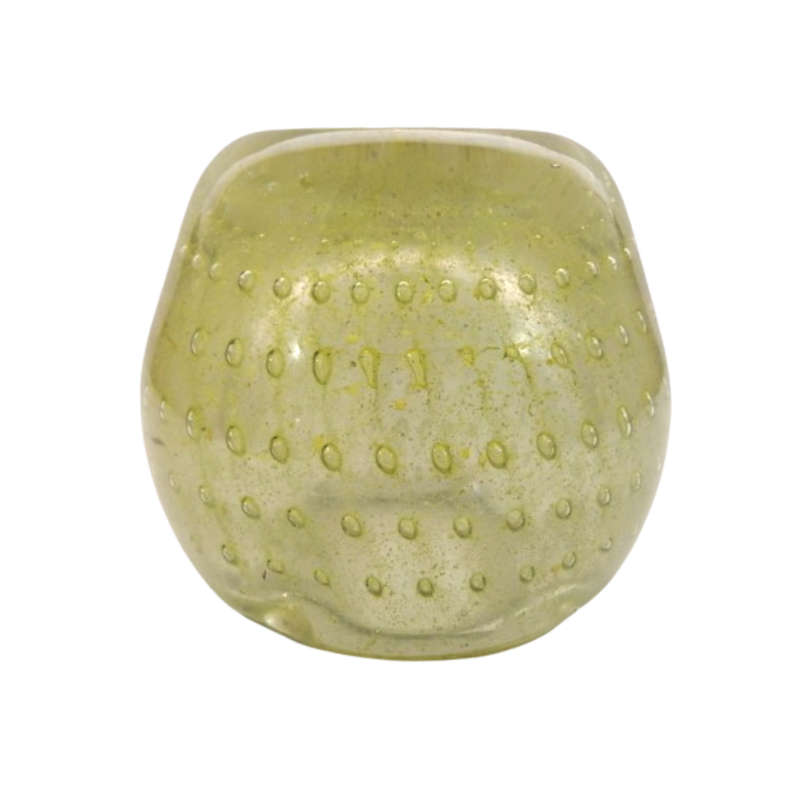 Murano Lime Green Bubble Inclusion Ashtray Bowl