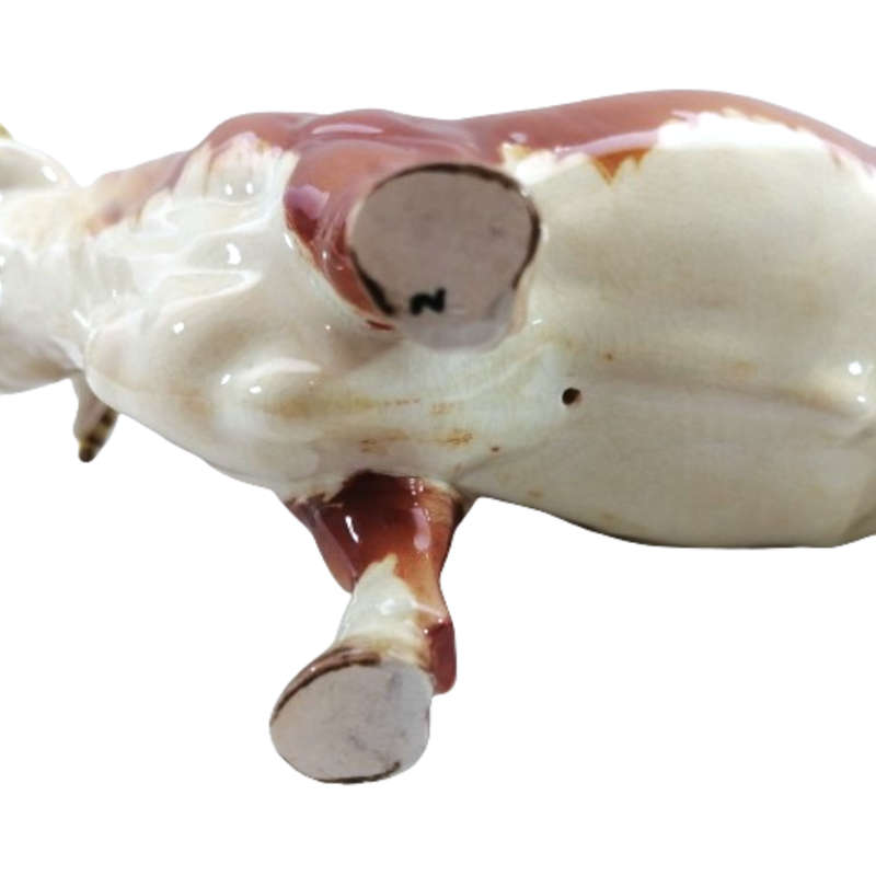 Beswick Old Early Vintage Porcelain Hereford Bull Cow