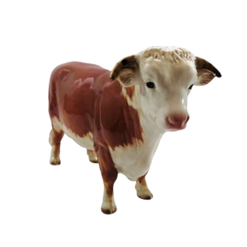 Beswick Old Early Vintage Porcelain Hereford Bull Cow